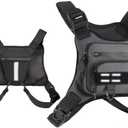 Breathable Chest Bag with Phone Pocket and Reflective Strips for Snowboarding Cycling Running and Streetwear (Grey)