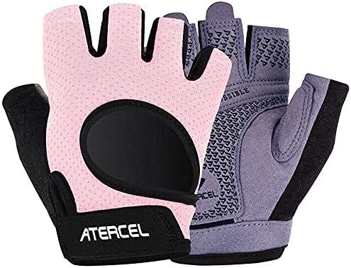 ATERCEL Weight Lifting Gloves Full Palm Protection, Workout Gloves for Gym, Cycling, Exercise, Breathable, Super Lightweight for Mens and Women, M