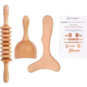 3-in-1 Wood Therapy Massage Tools Lymphatic Drainage Massager Wooden Massager for Maderoterapia,Anti-Cellulite, Body Sculpting & Contouring