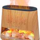 Fireplace Flame Diffuser & Himalayan Salt Lamp, 8 Colors Aromatherapy Diffuser Cool Mist Humidifier with Timer Auto Off Function for Home, Bedroom, Offie,Yoga