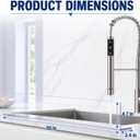 30 Inch Kitchen Sink Splash Guard, Clear Acrylic Water Barrier with 10pcs Removable Adhesive Tape, Edge Protector for Kitchen Island, Bathroom Counter, Stove Backsplash