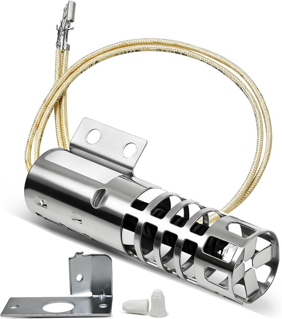 WB2X9154 Round Gas Range Igniter, Compatible with (GE) JGBP32GEL1/JGSP21GEP1/JGBP30AEW1AA, Replacement WB13K10027/WB13K1/WB13K04/PS243425, XL44 Round Gas Stove Igniter (3-1/2" Long, 120V, 2.5-3.0A)