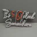 It's 5 O'Clock Somewhere Neon Bar Sign, Dimmable USB LED Neon Light for Home Bar Decor, Man Cave, Pub Party -Gift for Husband, Father, Birthday & Christmas