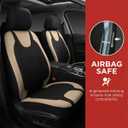 Car Seat Covers Full Set, Split Waterproof Polyester Mesh Vehicle Front and Rear Seat Protectors, All-Weather Automotive Interior Chair Cushion, Universal for Automobile RV Truck (Beige)