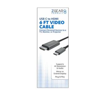 ZGear USB C to HDMI Video Cable, 6ft