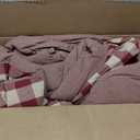 Cyusri Cotton Plaid King Comforter Set - Soft Lightweight Bedding 3 Pieces Dyed Bed Set with 2 Pillow Shams,Reversible All Season Farmhouse Down Alternative(King Size 104"x90" Retro Red)