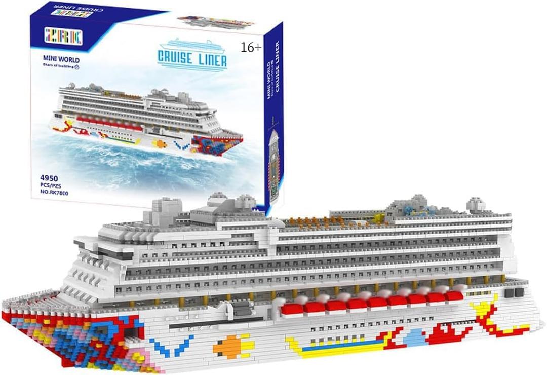 Cruise Ship Building Blocks Set, MOC Boat Dream Cruise Model Bricks Construction Toy - 4950 Pieces, 20.27 x 15.5 x 5.11 inches