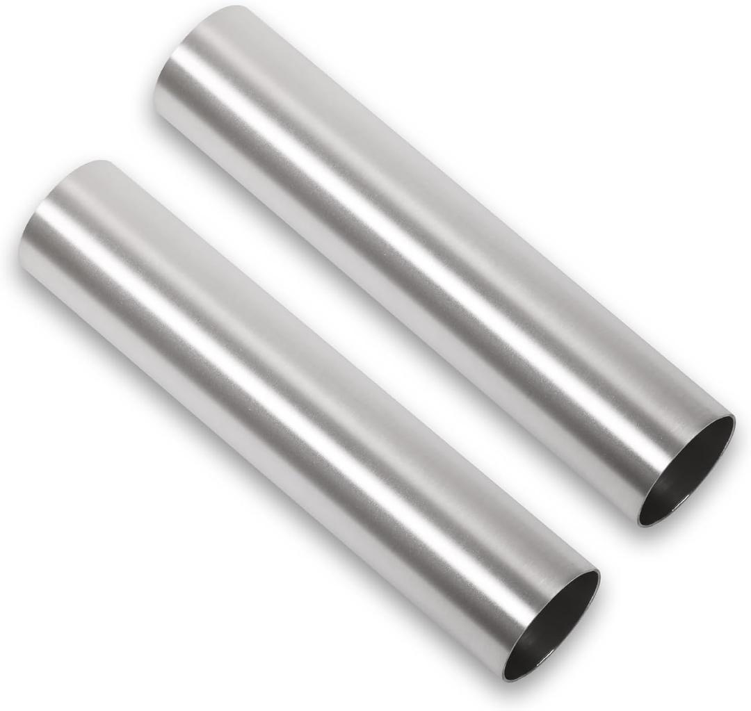 2.5 Inch 63mm OD Aluminum Intercooler Pipe Piping Air Intake Tube Straight 11.8" 300mm Long, Brushed Finish, Pack of 2