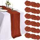 6 Pack 10FT Terracotta Cheesecloth Table Runner 120 Inch Gauze Rustic Boho Cheese Cloth Table Runner Decorations Burnt Orange for Wedding Party Holiday Baby Shower Home Dcor