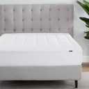 Serta ComfortSure Queen Mattress Cover, Fitted Pillow Top Mattress Pad, Super Soft and Breathable Quilted Cotton Protector with 18" Elastic Deep Pockets for Secure Fit, White