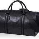 seyfocnia Oversized Duffle Travel Bag Waterproof Leather Weekend Bag Large Carry On Large Carry On Hangbag for Mens or Women