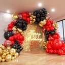Red and Black Gold Balloons Arch Kit, 140Pcs Different Sizes inch Red Black Gold Balloon and Confetti Party Balloon Garland Kit for Birthday, Wedding, Graduation, Anniversary, Prom Decorations