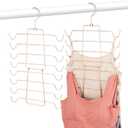 2 Pack Tank Top Hangers Space Saving, Bra Hangers for Closet Organizer, 360 Rotating Metal Bra Organizer with 16 Hooks, Hanging Sport Bras Holder & Storage, Hangers for Tank Top, Rose Gold