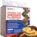 Premium Coconut Chip Substrate for Reptiles by ReptiPlus - 10 LB Compressed Block Expands up to 72 Quarts - Natural Bedding for Ball Pythons, Tortoises, Hermit Crabs, Bearded Dragon Habitats