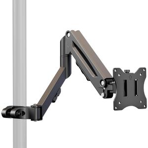 Height Adjustable Pole Mount Monitor Arm for 17"-32" Screens with Gas Spring, VESA 75x75 and 100x100 - Holds up to 19.8 lbs