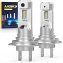 H7 Light Bulbs 6500K White Super Bright Upgrade 600% 30000LM Brightness Real 1:1 Halogen Size 80000Hours Life Span H7/H18 Plug and Play Car Fog Light Bulbs Pack of 2