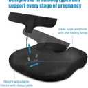 Car Seat Cushion for Pregnant Drivers and Passengers, NHTSA Recommended Prevent The Abdomen from Stress with Strap Adjuster, Memory Foam Seat Cushion for Tailbone Pain Relief, Sciatica & Back Support
