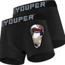 YOUTH BRIEF W/BASEBALL CUP BLACK 2PCS AND YOUPER SOFT CUP (Medium, Black)
