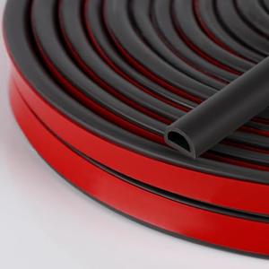 Silicone Weather Stripping Door Seal, 40FT Self Adhesive D Shaped Door Seal Strip for Door Frame, Door Insulation Strip Window Seal(40FT, 1/4" T)
