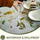 Rectangle Picnic Table Cloth, Elastic Waterproof Fitted Vinyl Tablecloths for 8 Foot Tables, Wipeable Flannel Backed Table Covers for Dining, Camping, Outdoor(Magpie,36"x96")