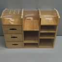 Coloch Bamboo Makeup Organizer with Drawers, Large Cosmetics Storage Shelf for Vanity Countertop Skincare Organizer for Desktop, Skincare, Beauty Supplies, Cosmetics Display, Stationery Storage