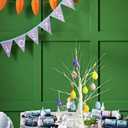 Easter Decorations kemooie 24 Inch Pre-lit White Birch Tree with 10 Hanging Easter Egg Ornaments, 24 Led Lights Battery Operated Spring Table Centerpiece for Party Birthday Home Spring Decoration