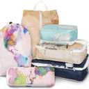 6 Pcs Compression Packing Cubes for Travel, Waterproof Luggage Organizer Washable Storage Bags Set - Packaging Cubes for Backpack Travel and Carry-Ons