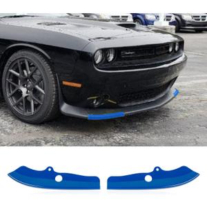 Voodonala Front Bumper Lip Splitter Protector Cover Replacement Part for 2015-2023 Dodge Challenger Scat Pack R/T GT SRT Plus,Not for Widebody(Blue,2pcs/Set)