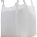 FIBC Bulk Bag - 2650 lbs Capacity, 39x39x39 inches, Polypropylene (PP), Open Top, White, Rectangular, Reusable, 1-Pack
