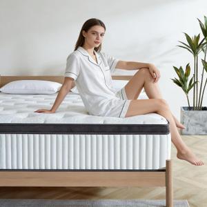 Full Size Mattress, 12 Inch Full Hybrid Mattresses with Memory Foam and Individual Pocket Spring for Motion Isolation, Pressure Relief, Medium Firm Mattress in a Box, 54 * 75 * 12