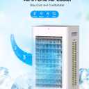 Evaporative Air Cooler Portable: Fans That Blow Cold Air for Room, Bedroom, Indoor, Office - Swamp Cooling Fan with 19ft Remote, 12H Timer, 30dB Quiet, 3 Speeds, 2.1Gal Water Tank, Ice Pack