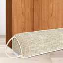 NABOWAN 30" Weighted Under Door Draft Stopper -Triangular Door Draft Blocker with Hook Loops for Easy Install, Save Energy, Home Room Essentials (Beige)