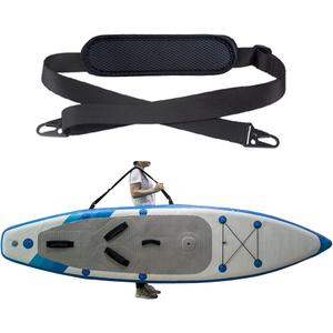 SUP Carrier Shoulder Strap Adjustable Carrying Sling Paded Bag Belt for Surfing and Paddle Board with Metal Hooks Accessories - Black (1)