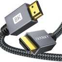 IVANKY 10K 8K HDMI Cable 10 ft, 48Gbps HDMI 2.1 Cable 10ft Ultra High Speed, 8K@60Hz, 4K@120Hz, HDR/eARC/HDCP 2.2&2.3, Braided HDMI Cord 10ft Compatible for Roku TV/PS5/Xbox/Laptop/Monitor/PC/Switch