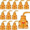 Sliner 9Pcs Christmas Party Plastic Cups 10 oz Xmas Tree Gingerbread Peppermint Candy Snowflake Cups Gift Set with Lids Straws for Xmas Birthday Party Gifts Supplies(Gingerbread)