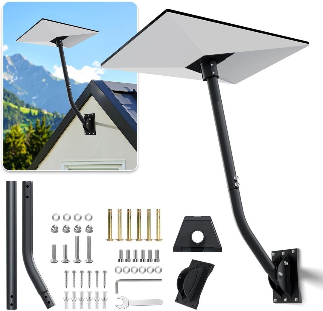 TNP for Gen 3 Starlink Mount - Adjustable Roof/Wall Mounting Pole Bracket Kit for Starlink V3 Standard Dish - 30 inch Extended Long Pole with Aluminum Pipe Adapter, Durable Support Arm