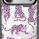 MOSNOVO for iPhone 17 Pro Case | Compatible with Magsafe | Military Grade 10ft Drop Tested | Camera Control | Clear Black with Pink Leopard Design