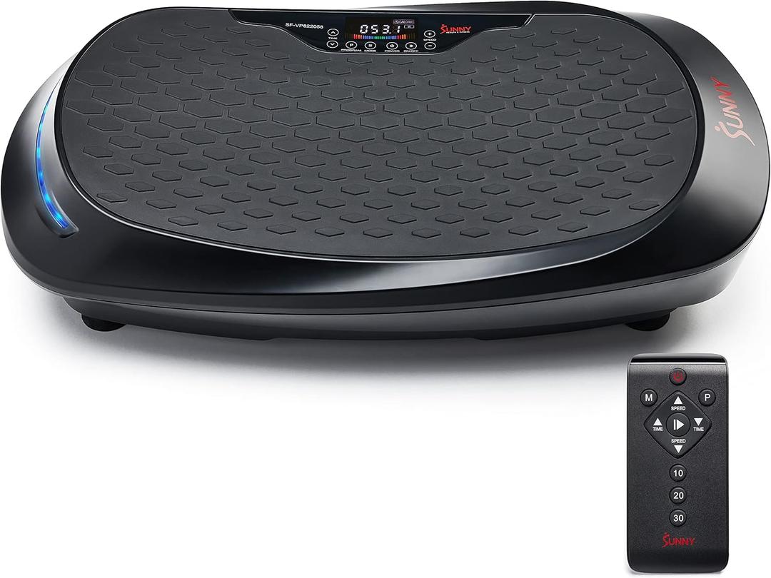 Sunny Health & Fitness Fitboard Vibration Platform Exercise Machine with Multiple Speed Settings and Vibration Modes for Multipurpose Workouts (4D)