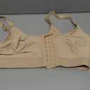 FeelinGirl Post Surgery Bras for Women Front Closure Mastectomy Bras Surgical Wireless Full Coverage Compression Bra (Large, Beige)