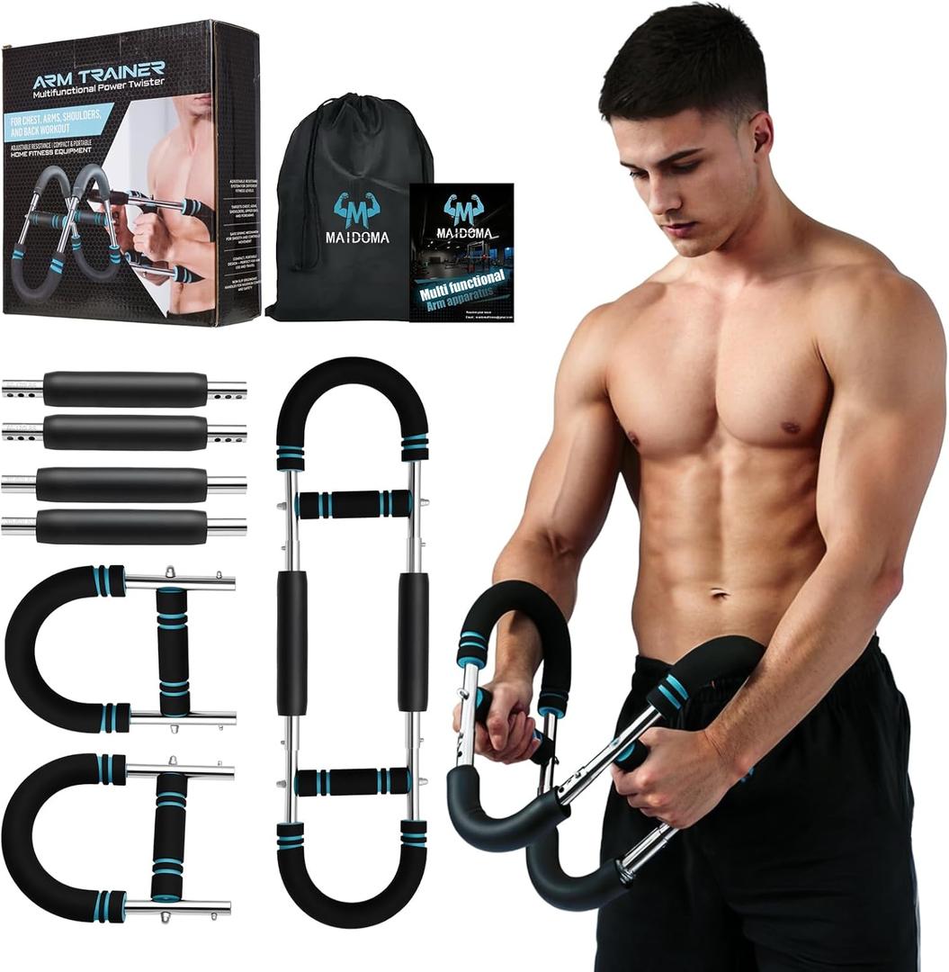 Twister Arm Trainer with 2/4 Springs, 20-120lb Adjustable 6 Resistance Levels Twister Arm Chest Exerciser, Portable Chest Workout Equipment for Men & Women, Enhancing Upper Body Muscle