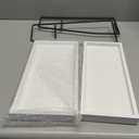 Forbena 2 Tier Bathroom Counter Organizer, White and Grey Coffee Bar Organizer for Countertop, Wood Shelf Tray for Vanity Makeup Storage, Small Kitchen Sink Top Organizers for Coffee Bar Station