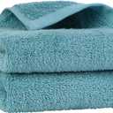 PiccoCasa Bathroom Hand Towels, 16 x 28 Inch - Soft 100% Cotton Highly Absorbent Hand Towel Face Drying Towel for Bath, Hand, Gym and Spa(Teal Blue, 2 Pack)