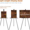 VISWIN 63" Black Easel Stand for Wedding Signs, Adjustable Wooden Display Easel with Holder, Tripod Floor Easel for Welcome Board, Poster, Picture, Photos, Paintings, 1 PCS