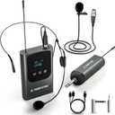 Phenyx Pro Single Digital Wireless Microphone System, w/Mini Receiver, Bodypack Transmitter,15 Channels in 900MHz UHF Band, Headset/Lapel Microphone for Karaoke, Singer, Church, Wedding (PDP11B)