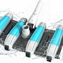 YASHINE Streamlined 17.5" Pool Vacuum Head - Hydrodynamic Design Saves 50% Effort, Flexible Body & Wheels for All Surface Cleaning, Extra-Wide Professional Weighted Vac Heads Brush - Blue