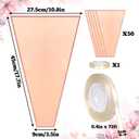 phnydreg 50Pcs Flower Bouquet Bags with Ribbons Clear Flower Wrapping Paper Waterproof Floral Sleeve for Mother's Day Wedding Birthday Graduation Gift Packaging