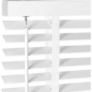 2" Cordless Solid Wood Blinds for Indoor Window,26.5" W x 48" H White