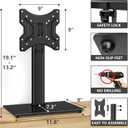TVON Universal TV Stand Base, Swivel Table Top TV Stand for 20-43 inch TVs/Monitors with 4 Level Height Adjustment and Tempered Glass Base, Holds up to 88 Lbs, VESA 200x200mm