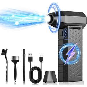Electric Air Duster, 150000 RPM Super Power Cordless Air Duster, 3-Gear Adjustable Turbo Fan, Mini Blower with Fast Charging, Dust Blower for Computer, Keyboard, House, Outdoor, Car