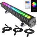 Smart Wall Washer Light Bar 20in RGBCW Linkable Waterproof LED Light for Indoors/Outdoors with App/Voice Control, 16M Colors, Dimmable, Music Sync, 50 Scene Modes, Timer, AC120V